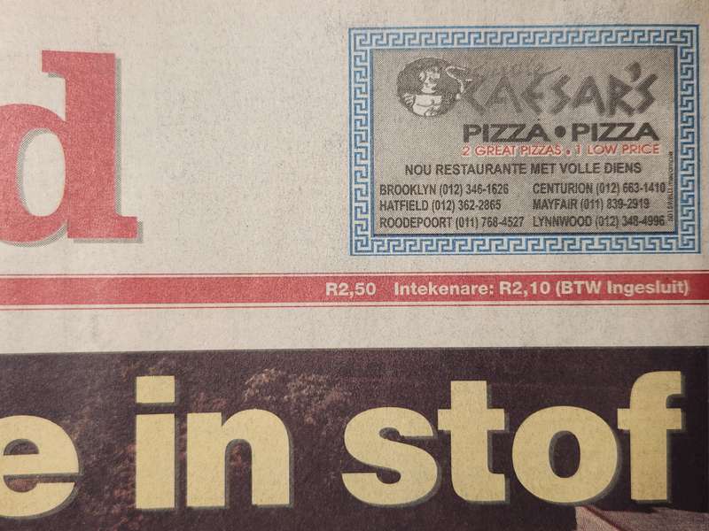 BEELD Newspaper - 1 June 2001 - The collapse of Strijdom square.