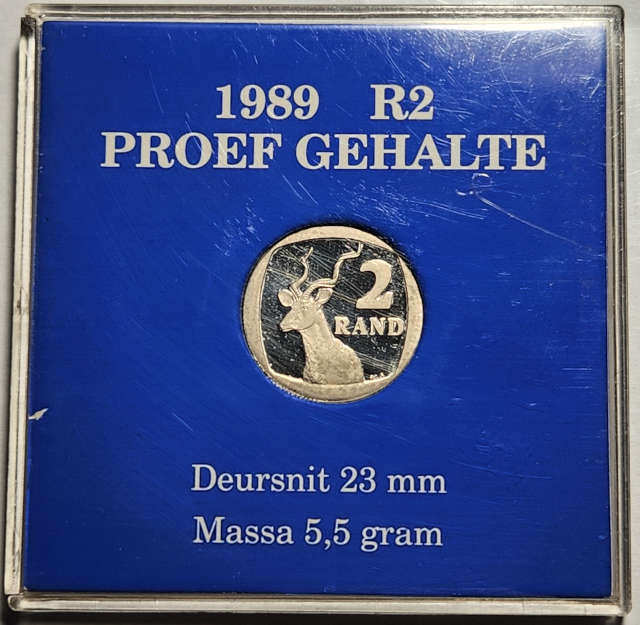 2 (TWO) RAND - 1989 - PROOF Quality - South Africa