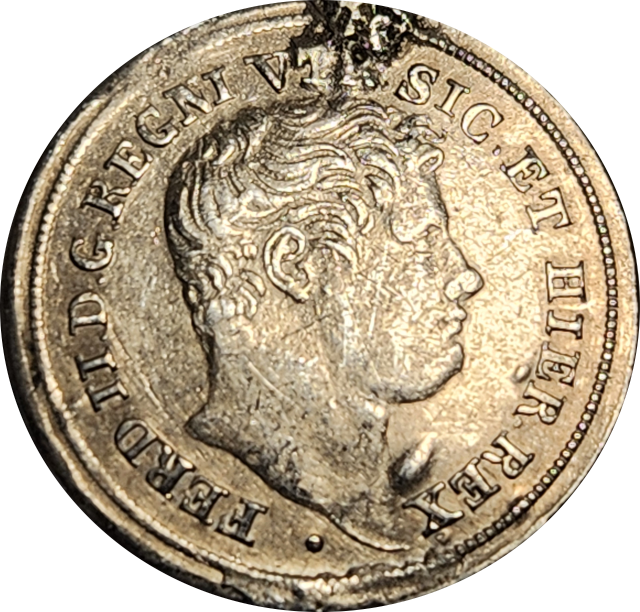 5 (FIVE) GRANA - 1846 - FERDINANDO II - (Silver) Italian States
