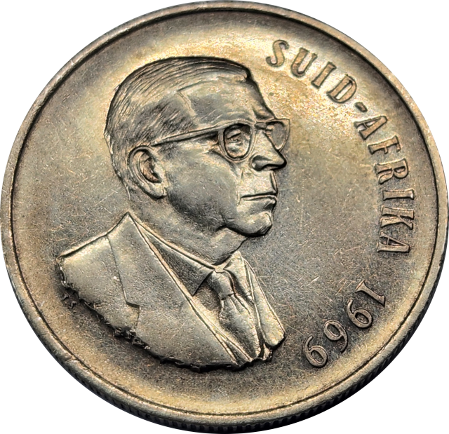 1 (ONE) Rand - 1969 - Theophilus Ebenhaezer Dönges - Silver 0.800
