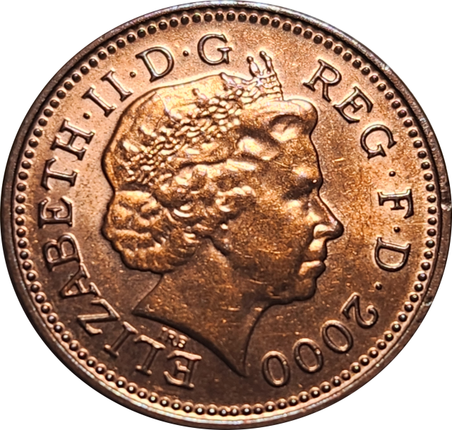 1 (ONE) PENNY - 2000 - Great Britain - RED - EF+