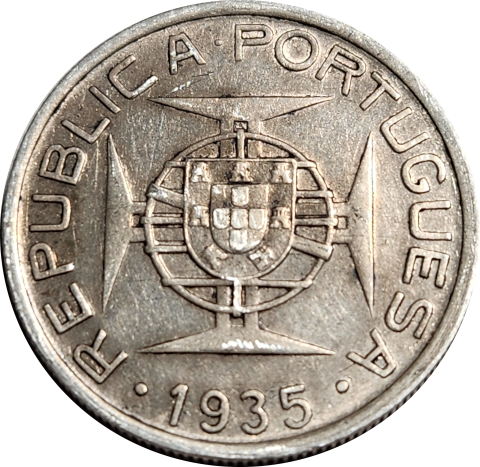 5 (FIVE) ESCUDOS - 1935 - MOZAMBIQUE - Very Good coin !