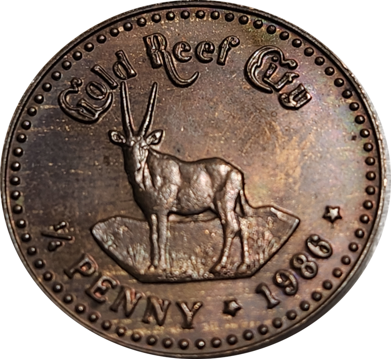 1/4 (QUARTER) PENNY - Gold Reef City - 1986 - Beautiful Token !