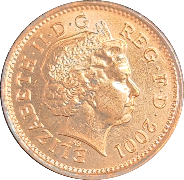 1 (ONE) PENNY - 2001 - Great Britain - RED in A/UNC  - Brilliant coin !