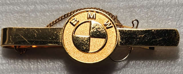 Tie Clip - Vintage BMW with Chain. Plated with original bag