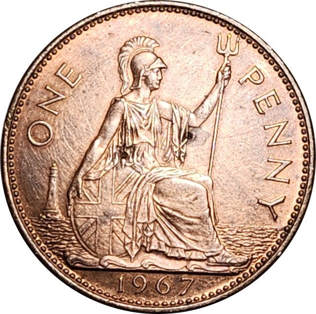 1 (ONE) PENNY - 1967 - RED