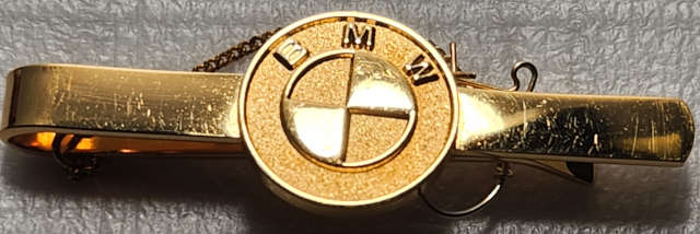 Tie Clip - Vintage BMW with Chain. Plated with original bag