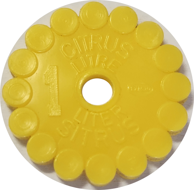 1 (ONE) LITER/Litre - MELBA CITRUS Token - One of the more rare ones !