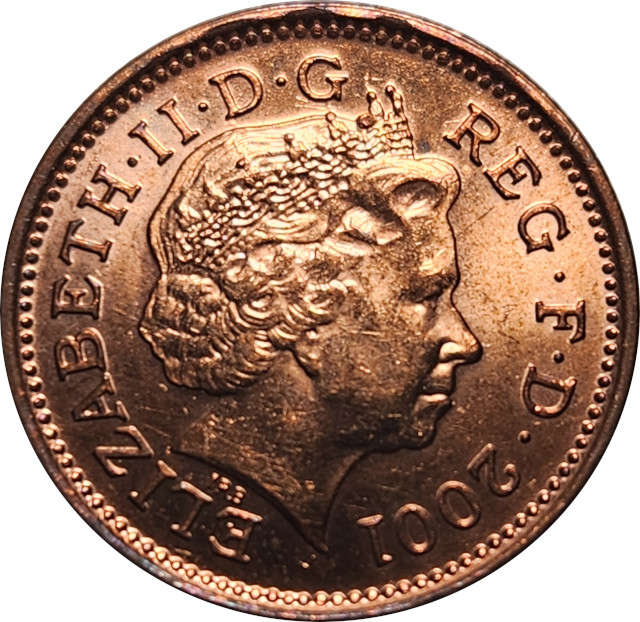 1 (ONE) PENNY - 2001 - Great Britain - RED - A/UNC