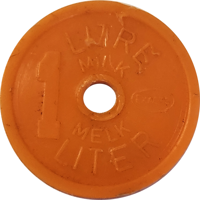 1 (ONE) LITER/Litre - MELBA MILK Token - Orange colour