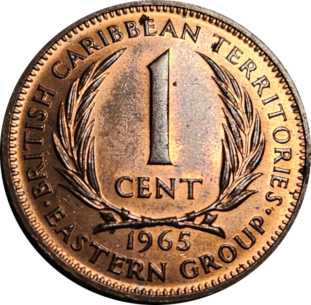 1 (ONE) Cent -1965- BRITISH CARIBBEAN TERRITORIES - Eastern Group (Elizabeth II) Great condition RED