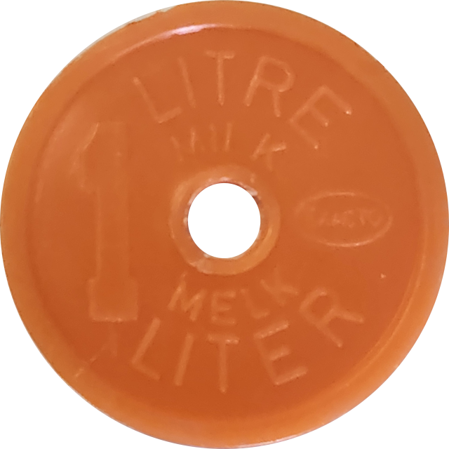 1 (ONE) LITER/Litre - MELBA MILK Token - Orange colour