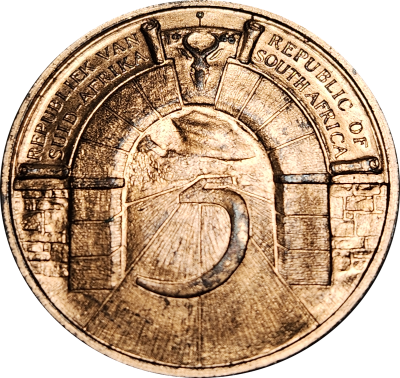 5 (FIVE) YEAR (x2) -  Republic of South Africa -  Commemoration Medallion - Johannesburg -Lovely RED