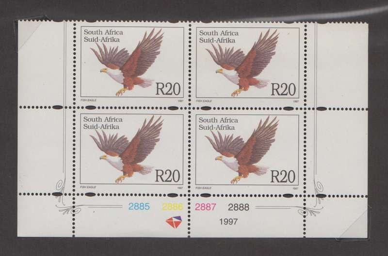 RSA - 1997 - 6th Definitive Additional Value R20 - MNH Control Block (SACC 1001)