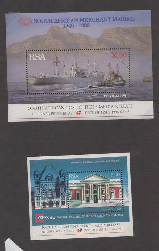 RSA - 1996 - 2 x Media Releases - Merchant Marine  (SACC 971) + Capex '96 (SACC 954)