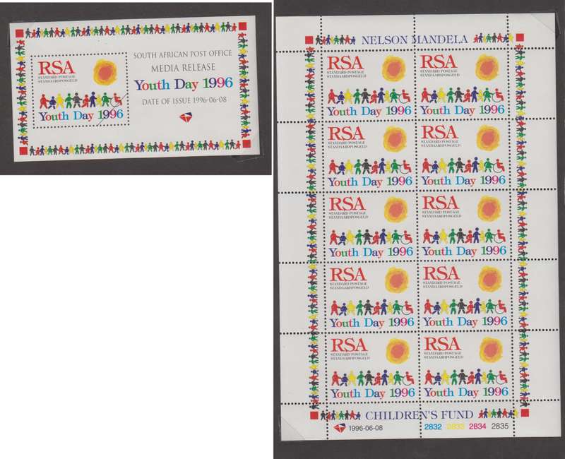 RSA - 1996 - Nelson Mandela's Children - Media release + MNH Sheet (SACC 953)