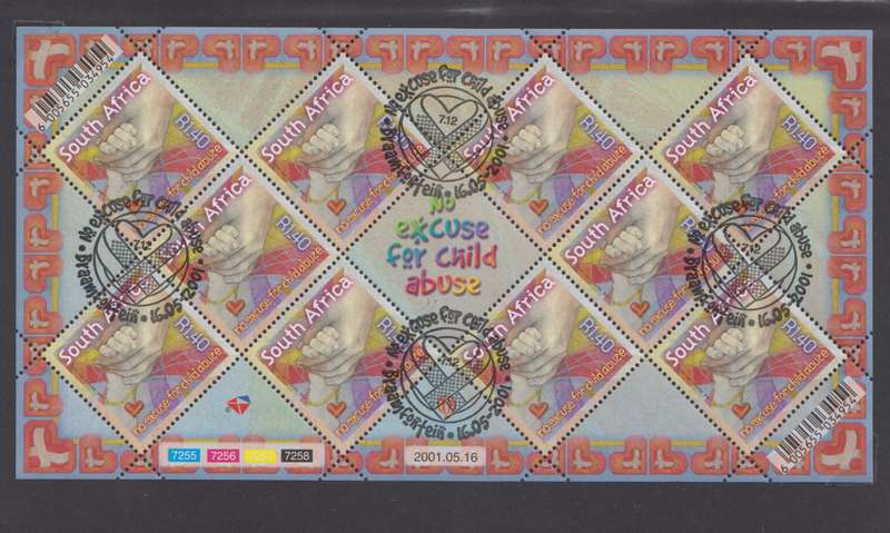 RSA - CHILD ABUSE CAMPAIGN, CTO sheetlet, MNH - SACC 1391