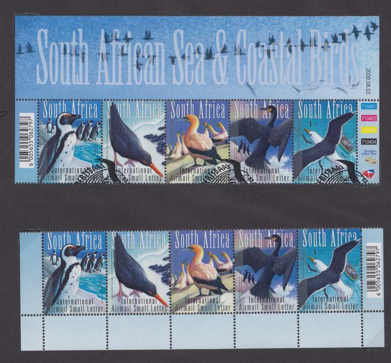 RSA - SA SEA AND COASTAL BIRDS OF SA - Strip of 5 and CTO Strip - SACC 1962-1966