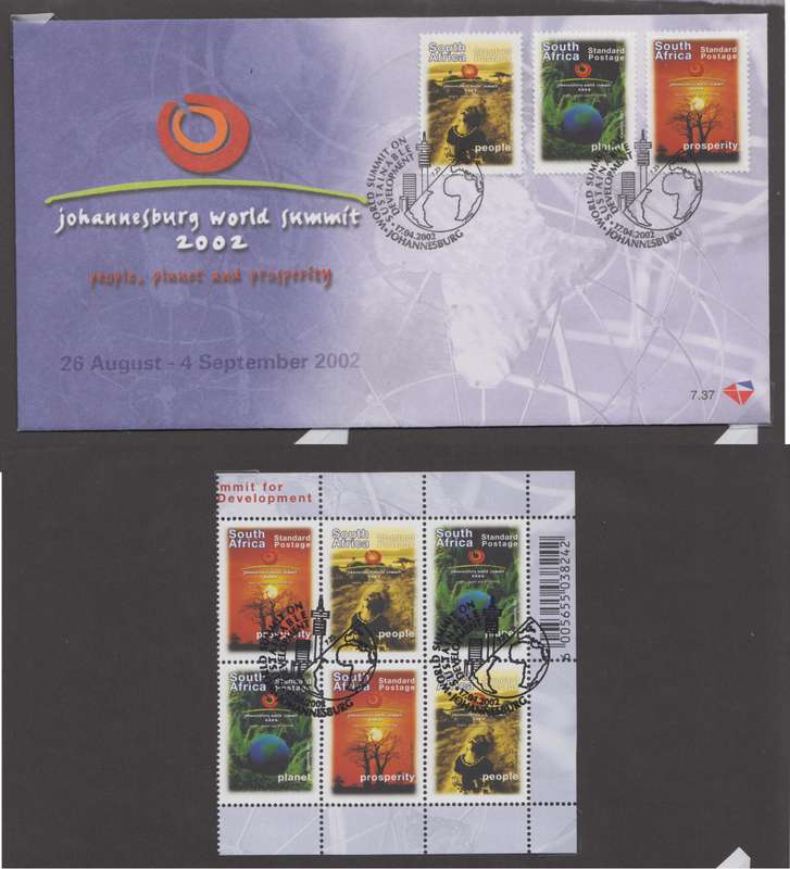 RSA - World Summit FDC 7.37 + CTO Block of 6 - SACC 1482