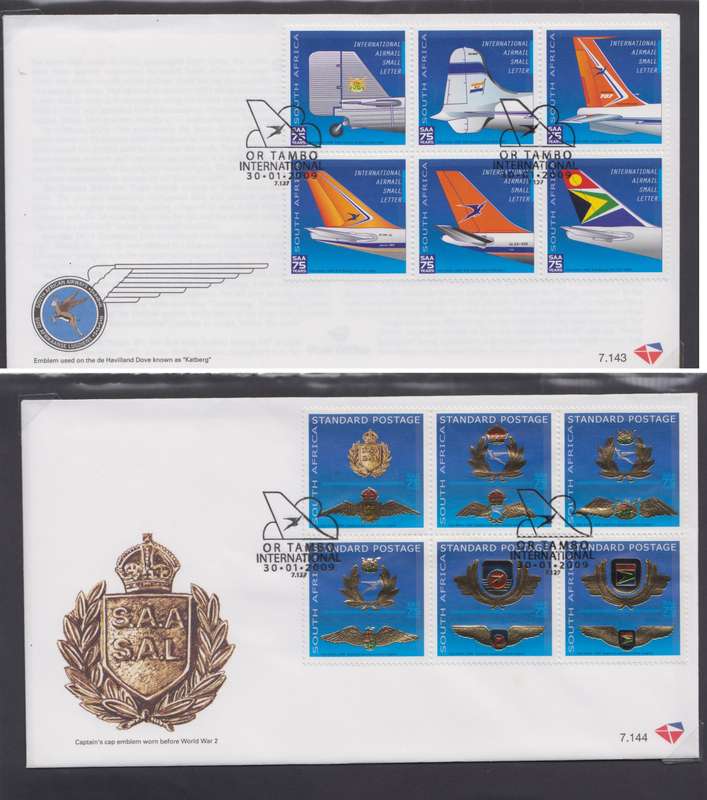 RSA - SAA 75 Years FDC 7.143 & 7.144 - SACC 1929-1930