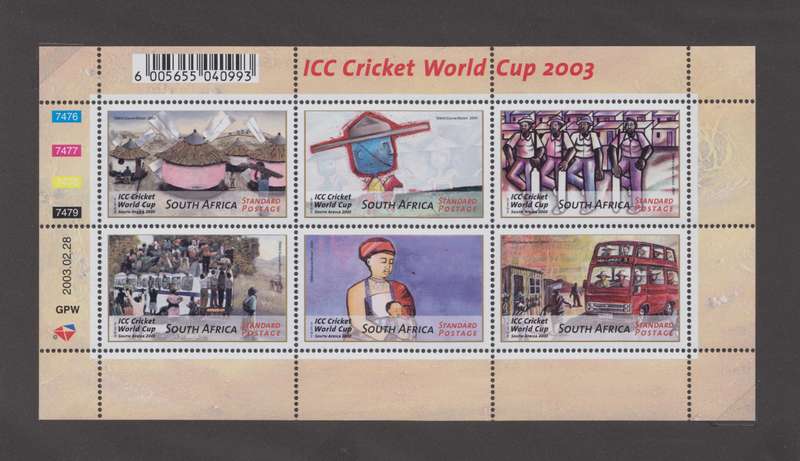 RSA - ICC Cricket World cup 2003 MNH Sheetlet- SACC 1535