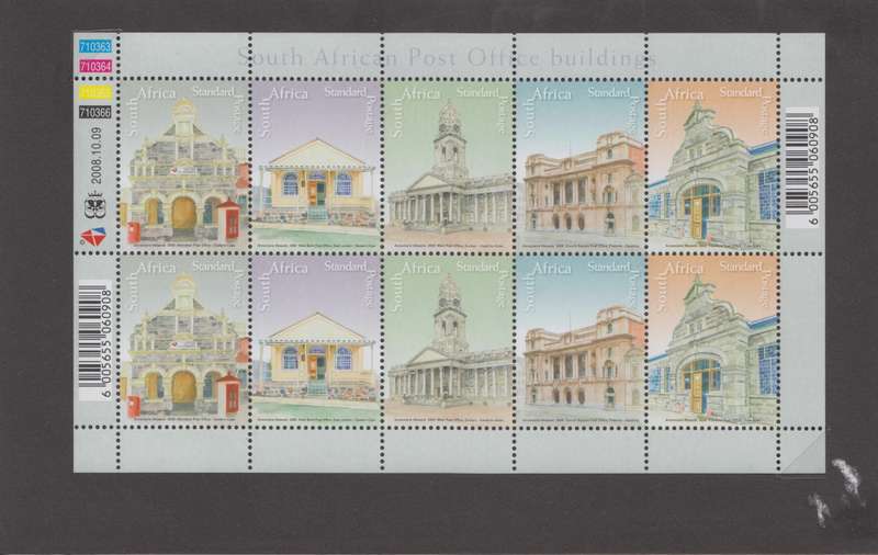 RSA - SA Postoffice Buildings Sheet MNH- SACC 1906-1910