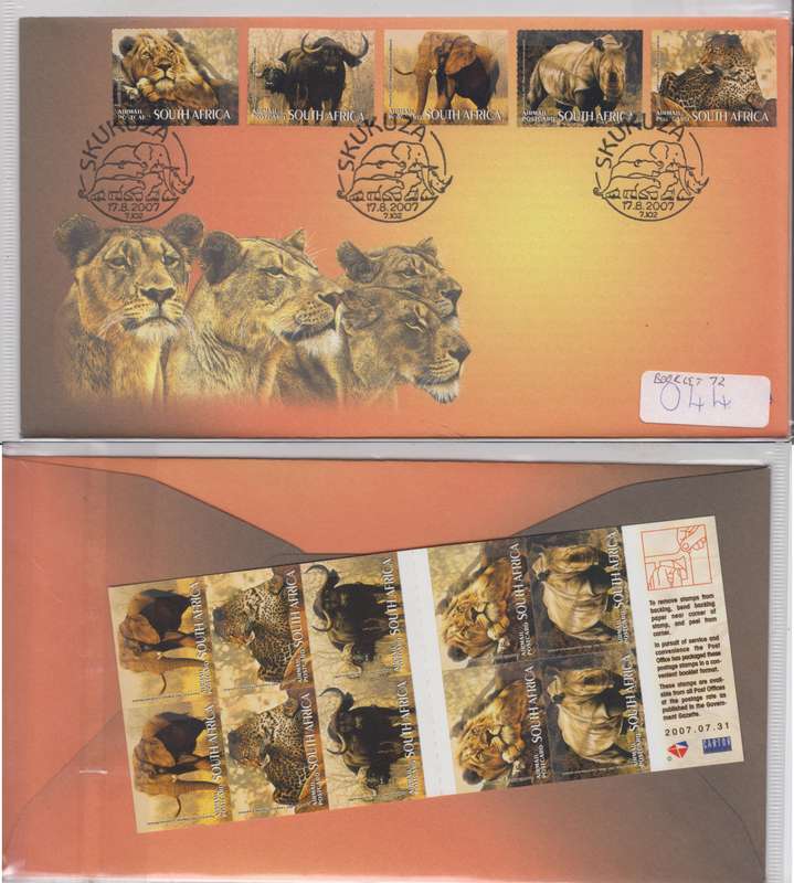 RSA - Big Five New DesignFDC 7.117 + Booklet No. 72- SACC 1828