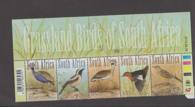 RSA - Grassland Birds Control Strip MNH- SACC 2081-2085