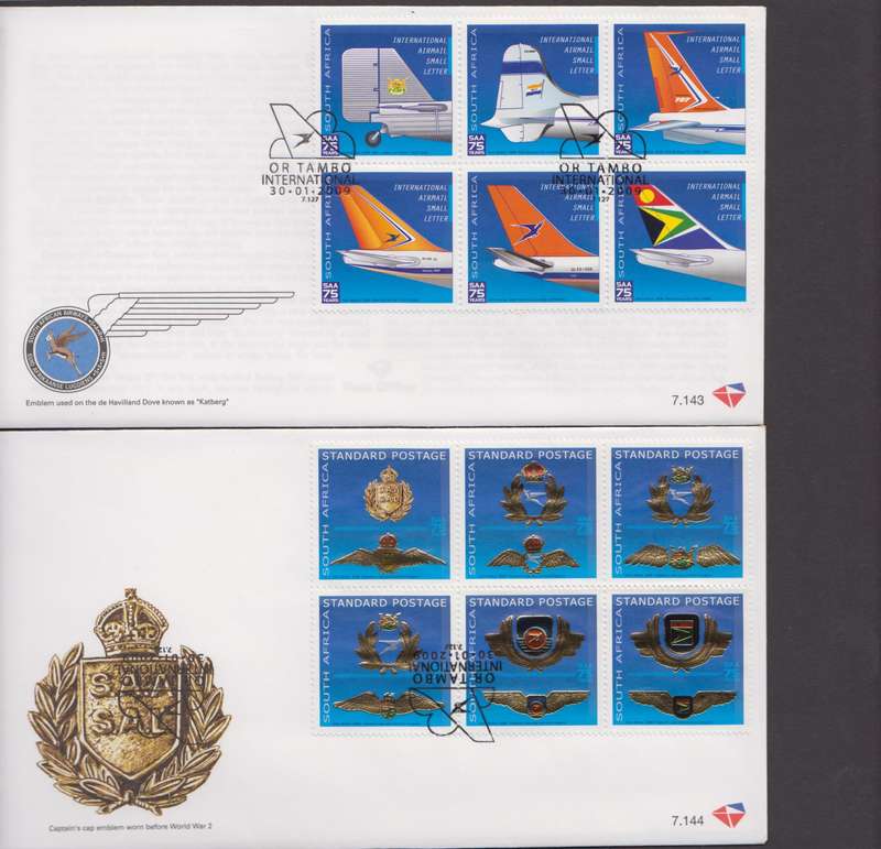 RSA - SAA 75 Years FDC 7.143 & 7.144 - SACC 1929-1930