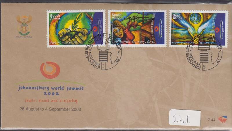 RSA - World Summit 2nd issue FDC 7.44 - SACC 1495-1497