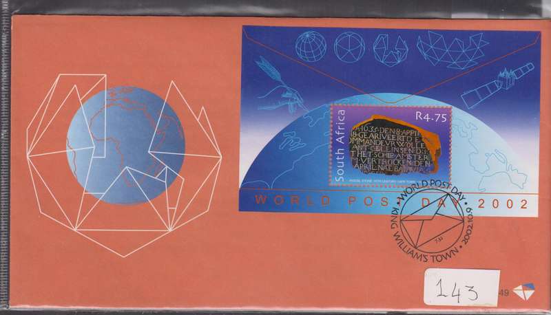 RSA - World Post day 2002 FDC 7.49 - SACC 1511