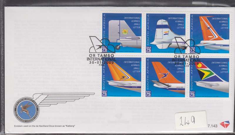 RSA - SAA 75 Years FDC 7.143 - SACC 1929-1930