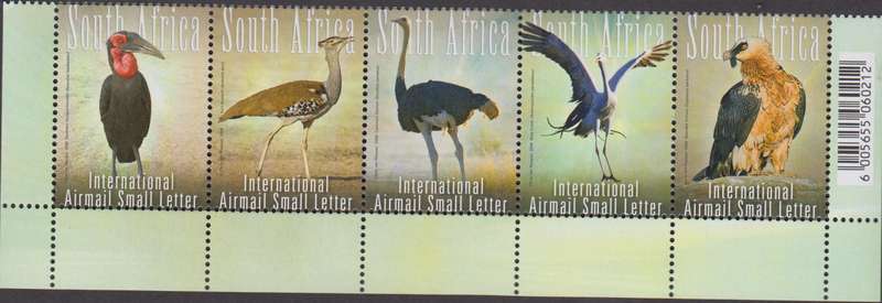 RSA - Big 5 Birds Sentenant Strip MNH + FDC 7.133 - SACC 1881-1885