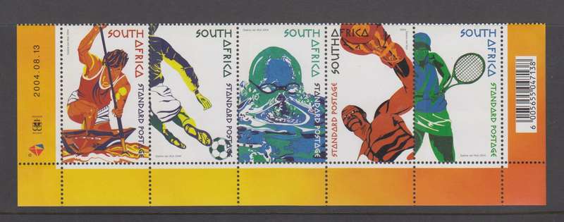 RSA - Celebrating World Sport - Bottom Setenant Strip (SACC 1651-1655)