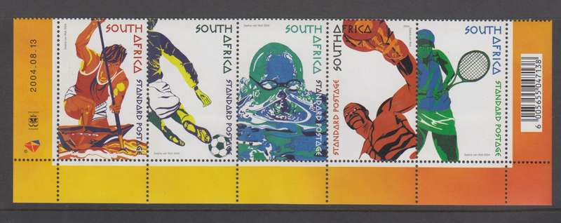 RSA - Celebrating World Sport - Bottom Setenant Strip (SACC 1651-1655)