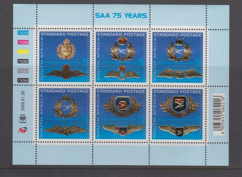 RSA - SAA 75 Years - Miniature Sheet (SACC 1929)