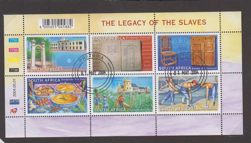 RSA - Legacy of the Slaves - CTO Sheetlet - Pretoria cancel (SACC 1621)