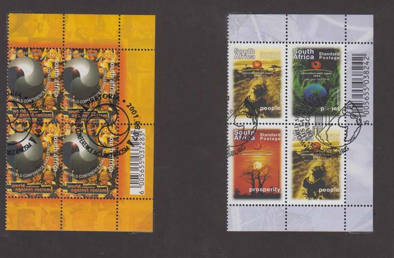 RSA - Racism and World Summit - CTO blocks of 4 (SACC 1421 & 1478-80)