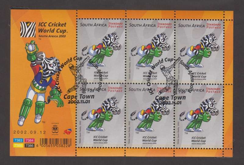 RSA - ICC Cricket world cup 2003 - CTO Sheetlet (SACC 1503)