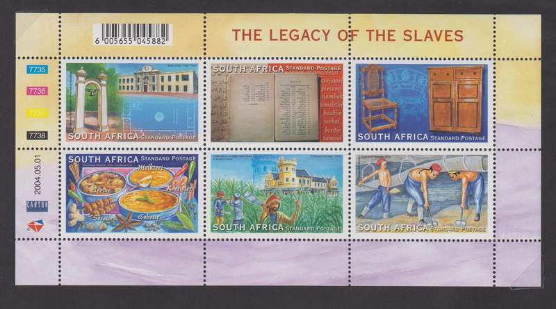 RSA - 2004 -The Legacy of the slaves - MNH Sheet of 6 (SACC 1621)
