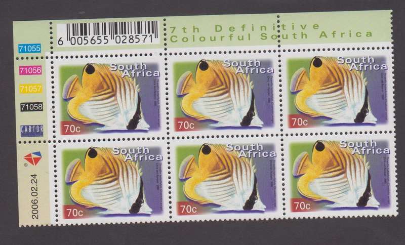 RSA - 7th Definitive 70c - Reprint  2006/02/24- Control block - SACC 1300a