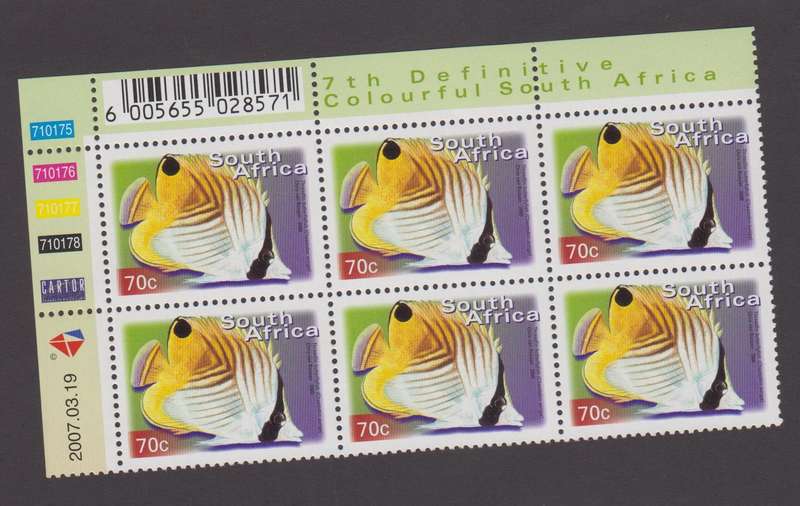 RSA - 7th Definitive 70c - Reprint  2007/03/19- Control block - SACC 1300a