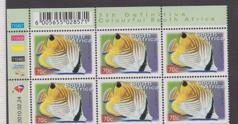 RSA - 7th Definitive 70c - Reprint  2010/02/24- Control block - SACC 1300a