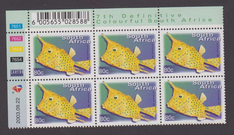 RSA - 7th Definitive 80c - Reprint 2003/09/22 - Control block - SACC 1301a