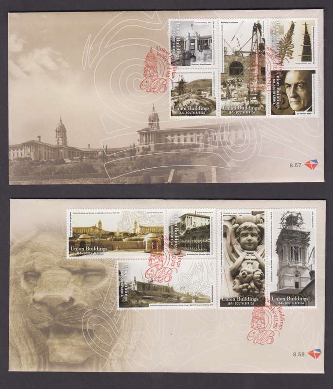 RSA - Centenary of the Union Building FDC8.55/6 - SACC 2259-2260