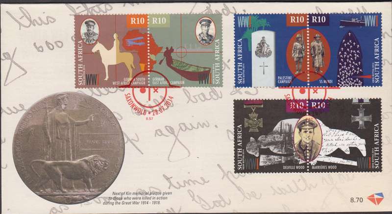 RSA - Centenary of WW1 - FDC 8.70  - SACC 2267