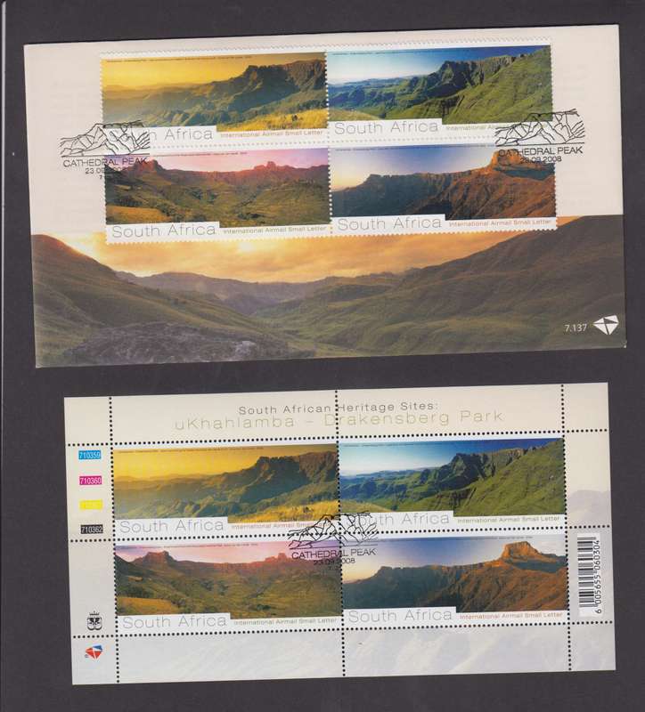 RSA - SA Heritage sites - FDC 7-137 + CTO Sheetlet  - SACC 1904