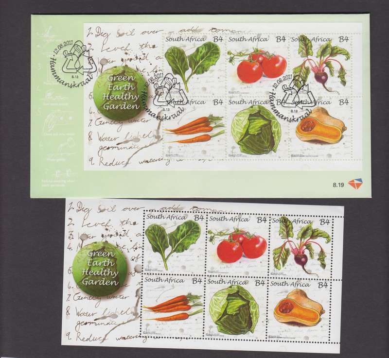 RSA - 2011 Green Awareness FDC 8.19 + MNH Sheetlet - SACC 2197