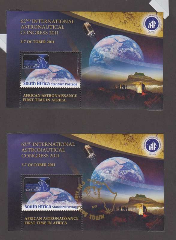 RSA - 2011 International Astronautical Congress - MNH Miniature sheet + CTO - SACC 2210