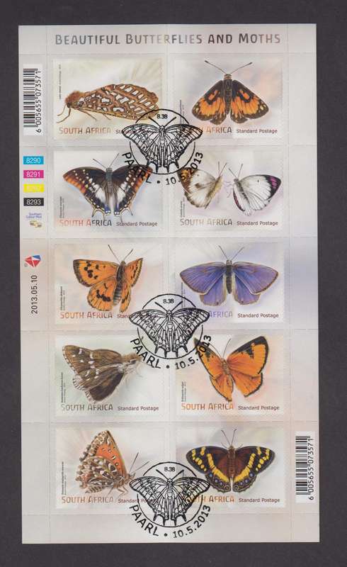 RSA - 2013 Butterflies and Moths MNH CTO sheet - SACC 2236